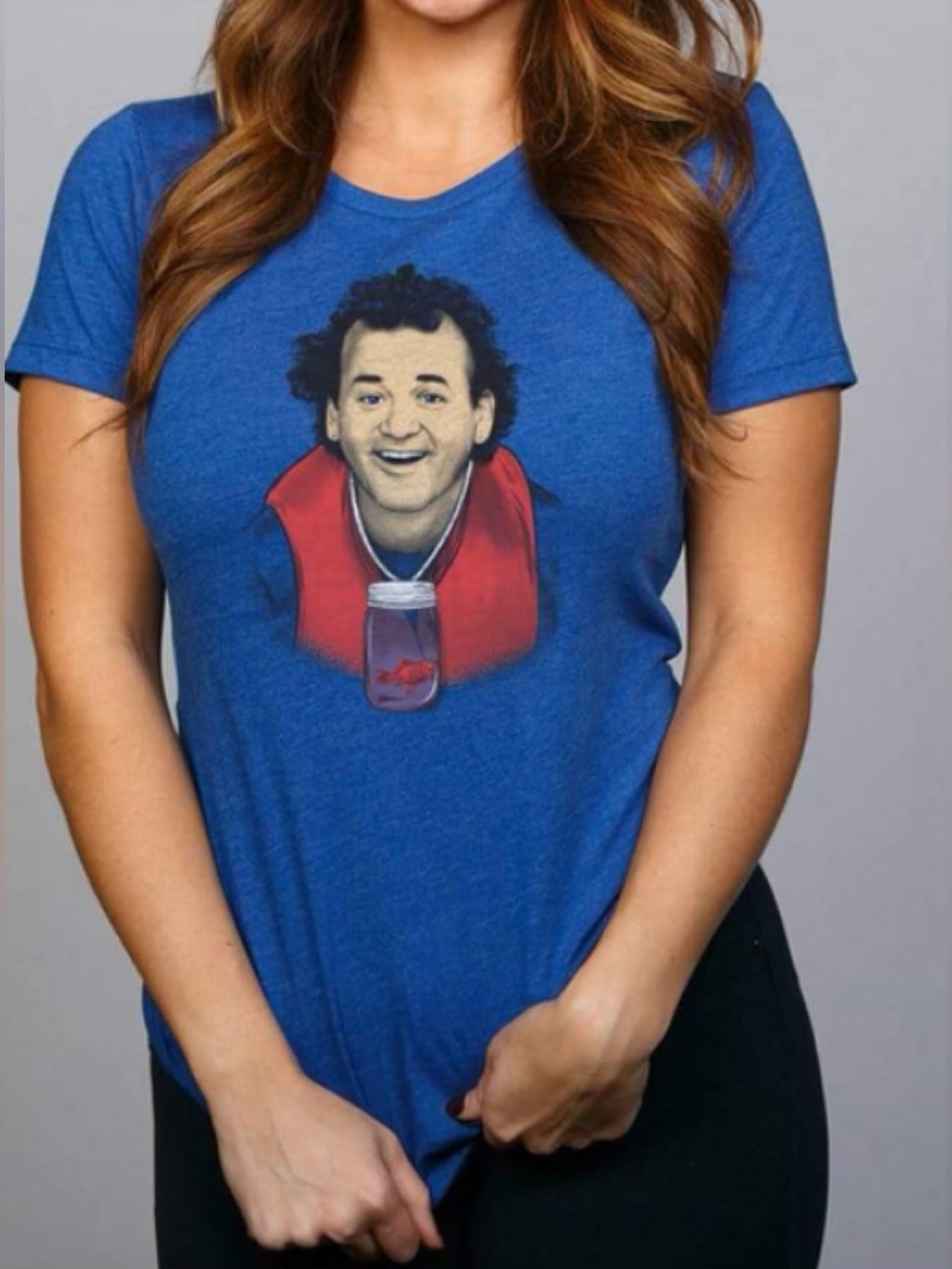 The Chivery What About Bob Graphic T-Shirt in Red/Blue Sz Large
